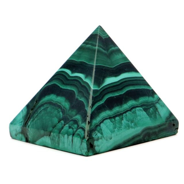 マラカイト ピラミッド 置き物 コンゴ産 1点もの 天然石 パワーストーン 孔雀石 Malachite 約35 x 33mm