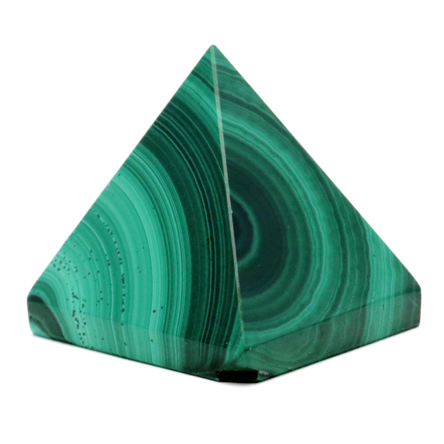マラカイト ピラミッド 置き物 コンゴ産 1点もの 天然石 パワーストーン 孔雀石 Malachite 約28 x 28mm