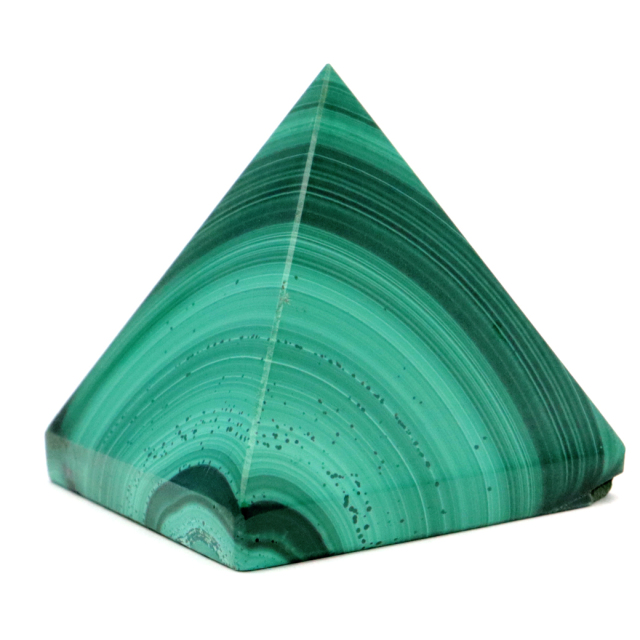 マラカイト ピラミッド 置き物 コンゴ産 1点もの 天然石 パワーストーン 孔雀石 Malachite 約28 x 28mm