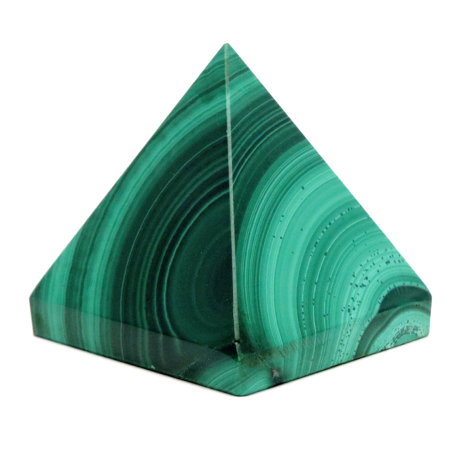 マラカイト ピラミッド 置き物 コンゴ産 1点もの 天然石 パワーストーン 孔雀石 Malachite 約28 x 28mm