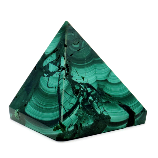 マラカイト ピラミッド 置き物 コンゴ産 1点もの 天然石 パワーストーン 孔雀石 Malachite 約34 x 35mm