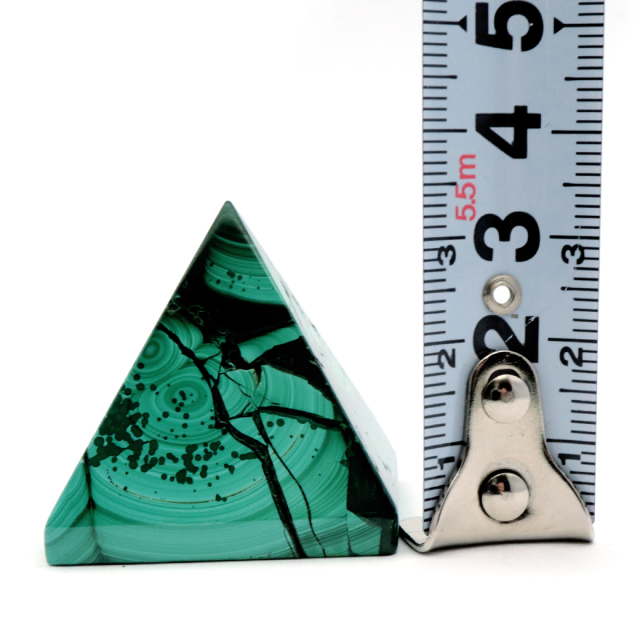 マラカイト ピラミッド 置き物 コンゴ産 1点もの 天然石 パワーストーン 孔雀石 Malachite 約34 x 35mm