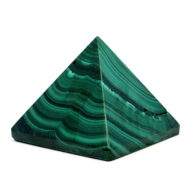 マラカイト ピラミッド 置き物 コンゴ産 1点もの 天然石 パワーストーン 孔雀石 Malachite 約32 x 27mm