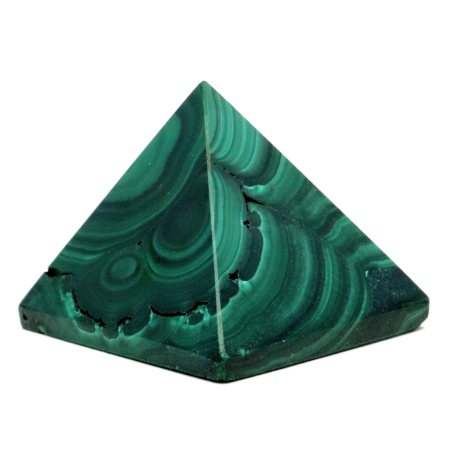 マラカイト ピラミッド 置き物 コンゴ産 1点もの 天然石 パワーストーン 孔雀石 Malachite 約32 x 27mm