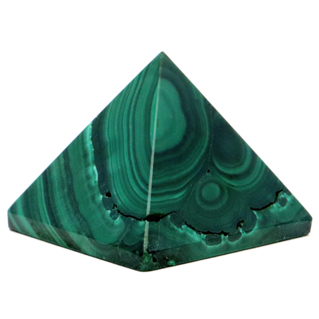 マラカイト ピラミッド 置き物 コンゴ産 1点もの 天然石 パワーストーン 孔雀石 Malachite 約32 x 27mm