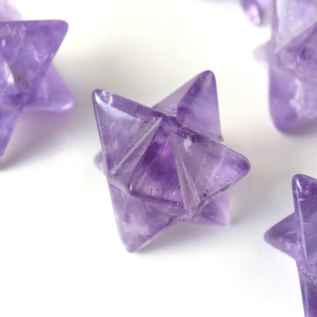 アメジスト マカバスター 神聖幾何学 六芒星 マルカバスター 紫水晶 天然石 ブラジル産 スピリチュアル 2月 誕生石 浄化 1個