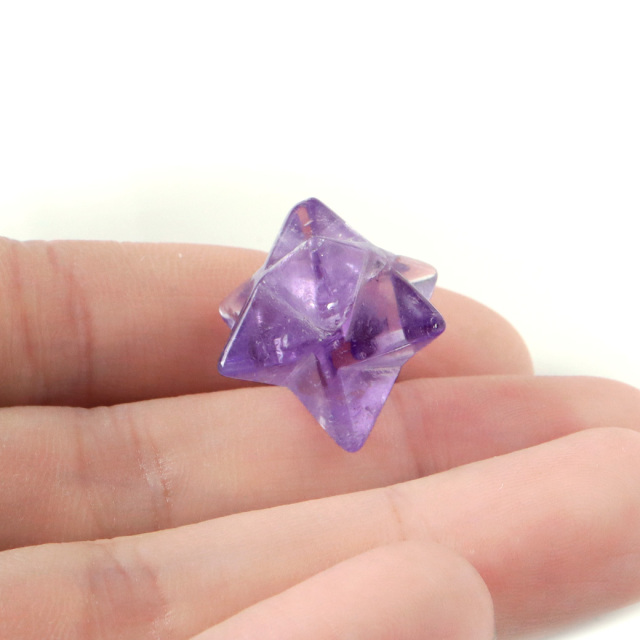 アメジスト マカバスター 神聖幾何学 六芒星 マルカバスター 紫水晶 天然石 ブラジル産 スピリチュアル 2月 誕生石 浄化 1個
