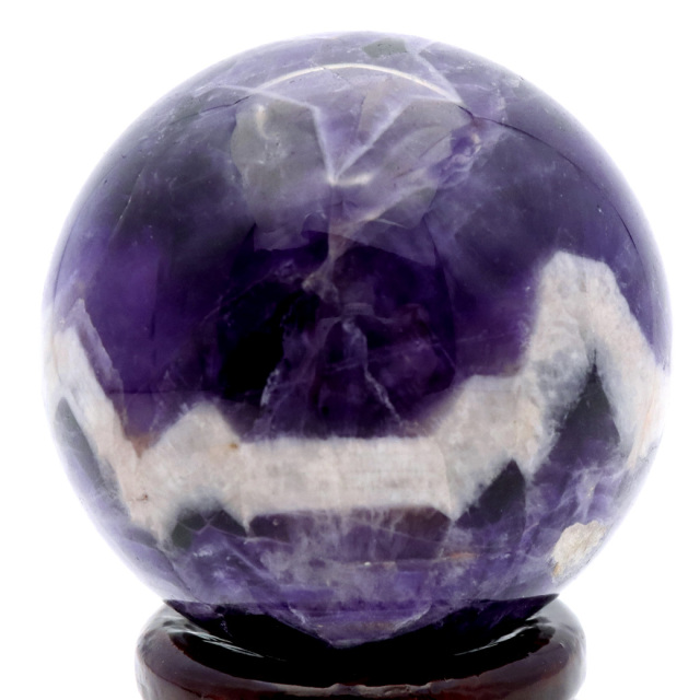 シェブロン アメジスト 丸玉 台座付き ブラジル産 紫水晶 置物 インテリア 置き物 1点もの スフィア 2月 誕生石 クリスマス