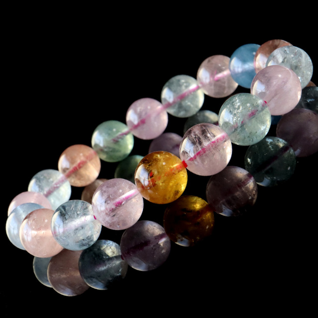 ミックスベリル ブレスレット 11mm AAA 天然石 1点物 高品質