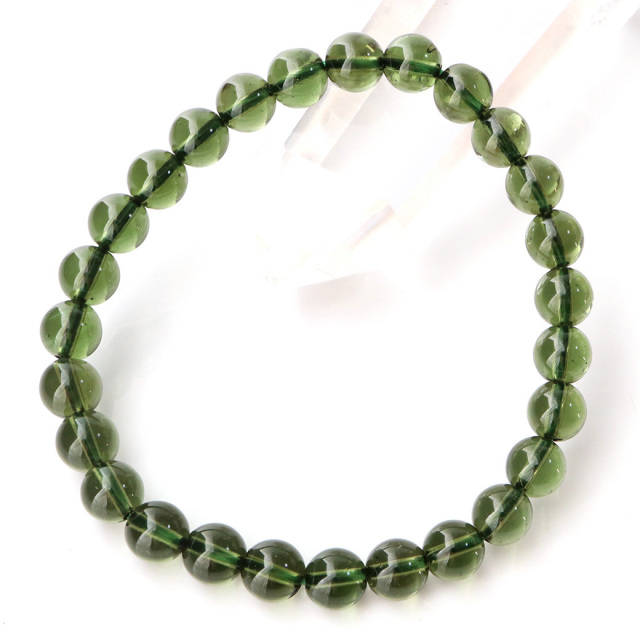 モルダバイト ブレスレット 7mm 鑑別書付き 正真正銘 本物 ジュエリー