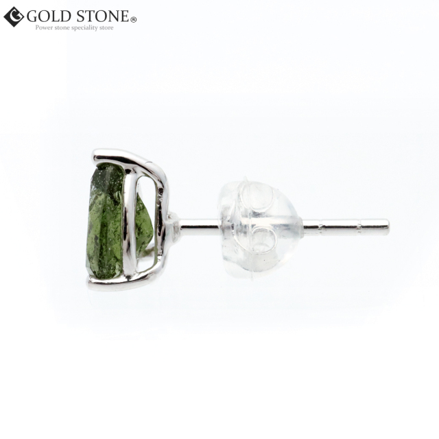 モルダバイト ピアス レディース 高級 Silver925 両耳用 宇宙  隕石 ガラス ドロップ 贈り物 プレゼントに