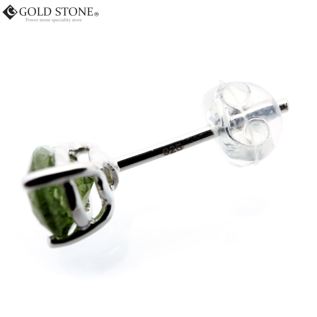 モルダバイト ピアス レディース 高級 Silver925 両耳用 宇宙  隕石 ガラス ドロップ 贈り物 プレゼントに