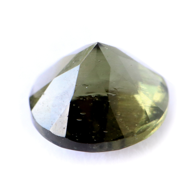 モルダバイト ルース 0.6ct ラウンドカット チェコ産 宝石質 裸石  穴無し 天然ガラス 宇宙の神秘 天然石 パワーストーン 癒し