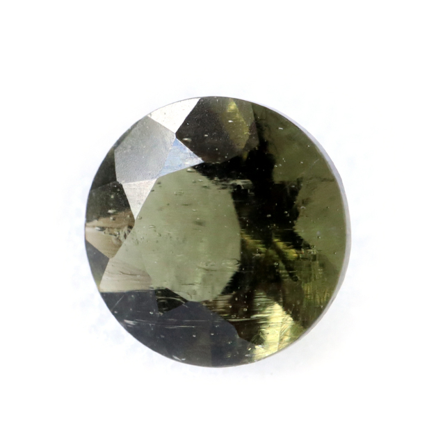 モルダバイト ルース 0.6ct ラウンドカット チェコ産 宝石質 裸石  穴無し 天然ガラス 宇宙の神秘 天然石 パワーストーン 癒し