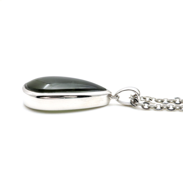 モルダバイト ネックレス 天然石 ペンダント 1点物 超高品質 龍紋がはっきりと見える 本物 Silver925