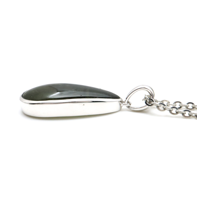モルダバイト ネックレス 天然石 ペンダント 1点物 超高品質 龍紋がはっきりと見える 本物 Silver925