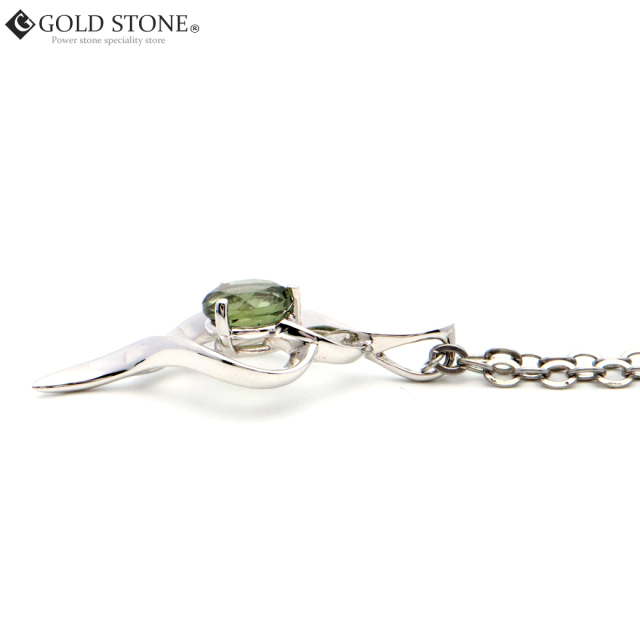 モルダバイト ネックレス 宝石質 おしゃれ ギフト Moldavite 天然石 ペンダント Silver925