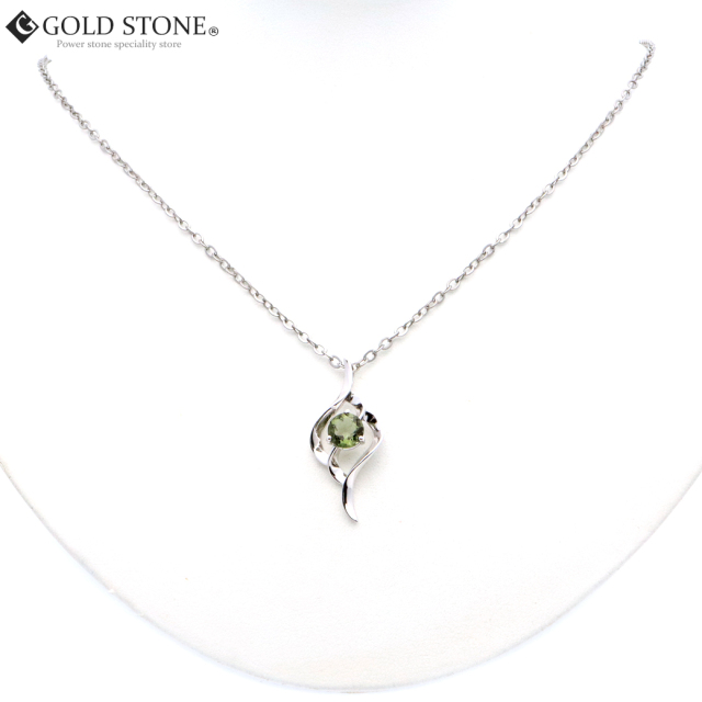 モルダバイト ネックレス 宝石質 おしゃれ ギフト Moldavite 天然石 ペンダント Silver925