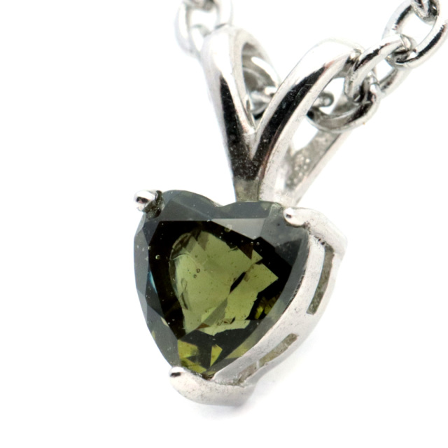 モルダバイト ネックレス ハート 宝石質 天然石 ペンダント パワーストーン 宇宙 天然ガラス チェコ産 moldavite