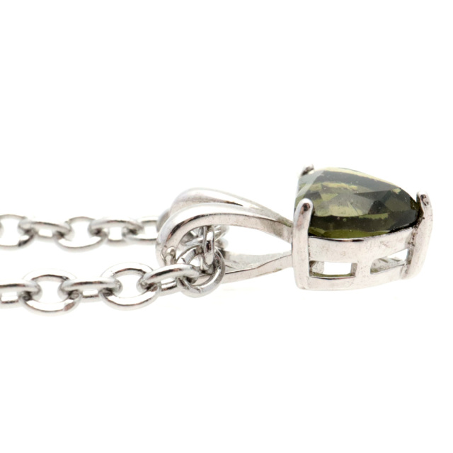 モルダバイト ネックレス ハート 宝石質 天然石 ペンダント パワーストーン 宇宙 天然ガラス チェコ産 moldavite