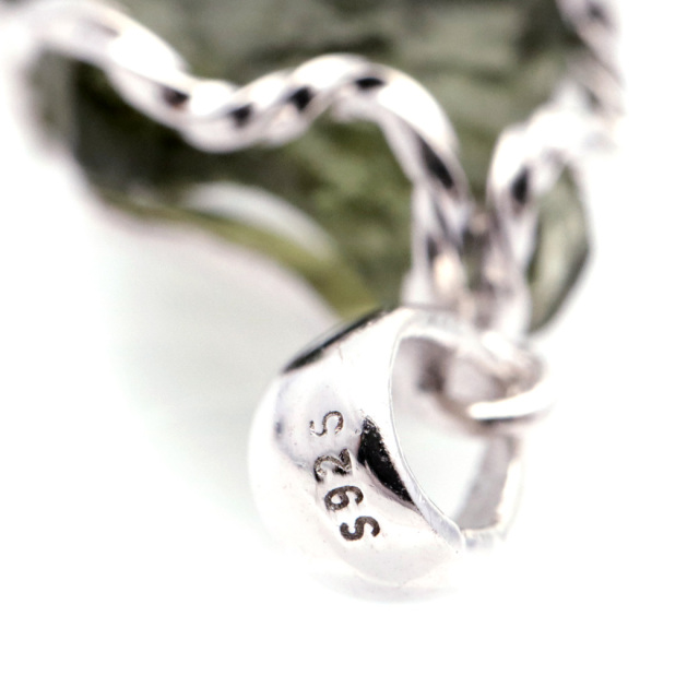 モルダバイト ネックレス 天然石 原石 ペンダント ラフロック AAA タンブル SILVER925 パワーストーン 1点もの moldavite
