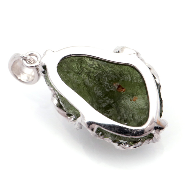 モルダバイト ネックレス 天然石 原石 ペンダント ラフロック AAA タンブル SILVER925 パワーストーン 1点もの moldavite
