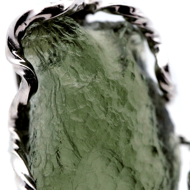 モルダバイト ネックレス 天然石 原石 ペンダント ラフロック AAA タンブル SILVER925 パワーストーン 1点もの moldavite