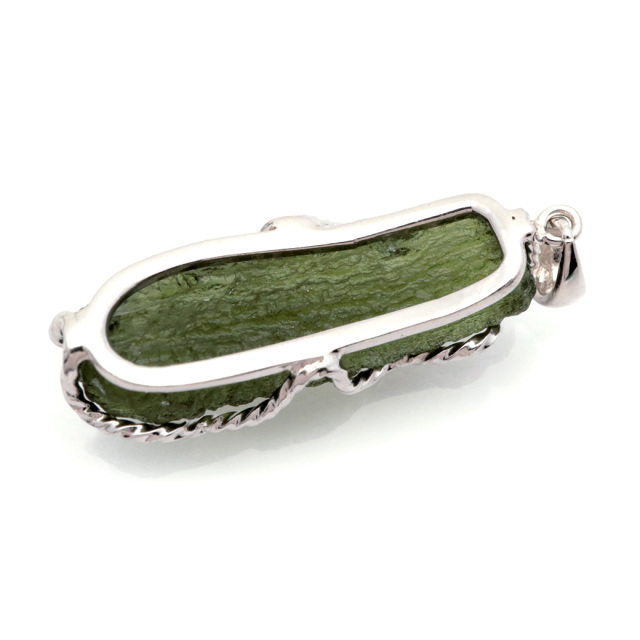 モルダバイト ネックレス 天然石 原石 ペンダント ラフロック AAA タンブル SILVER925 パワーストーン 1点もの moldavite