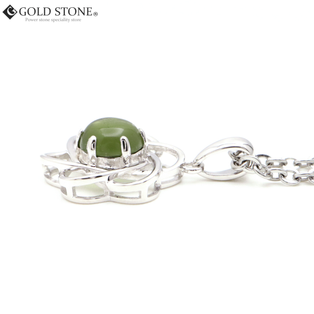 モルダバイト ペンダント 宝石質 5A Silver925使用 フラワー型 天然石