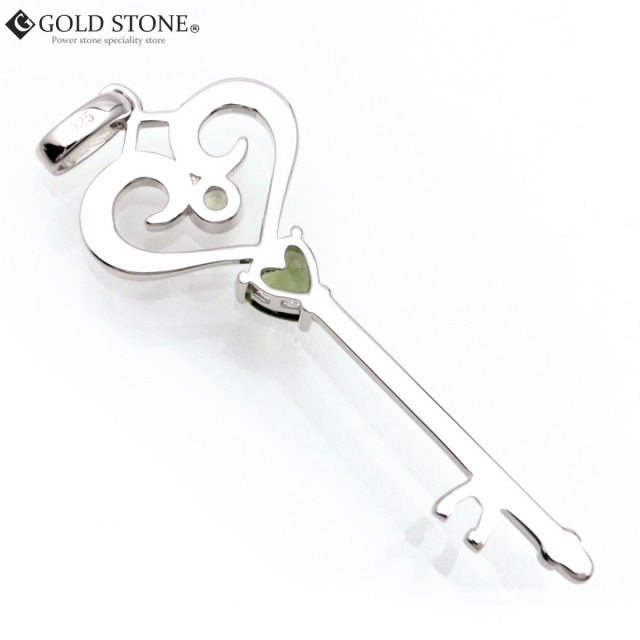 モルダバイト ネックレス 天然石 ペンダント 宝石質5A Silver925使用 鑑別書発行可能 鍵 キー型