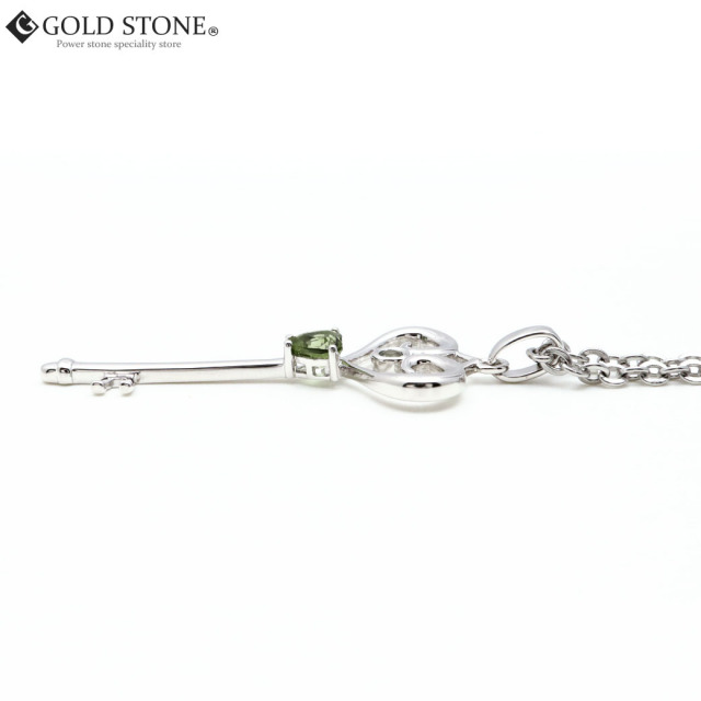 モルダバイト ネックレス 天然石 ペンダント 宝石質5A Silver925使用 鑑別書発行可能 鍵 キー型
