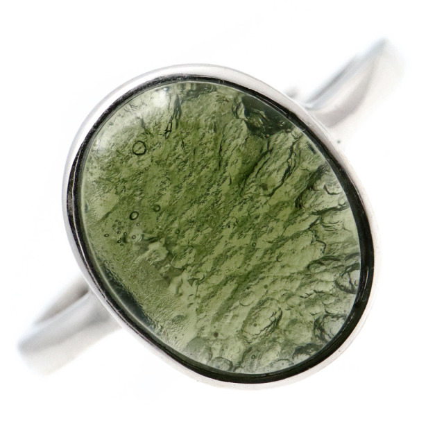 モルダバイト 指輪 リング レディース 龍紋がはっきりと見える 1点物 宇宙 ガラス パワーストーン 天然石