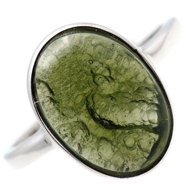 モルダバイト 指輪 リング レディース 龍紋がはっきりと見える 1点物 宇宙 ガラス パワーストーン 天然石