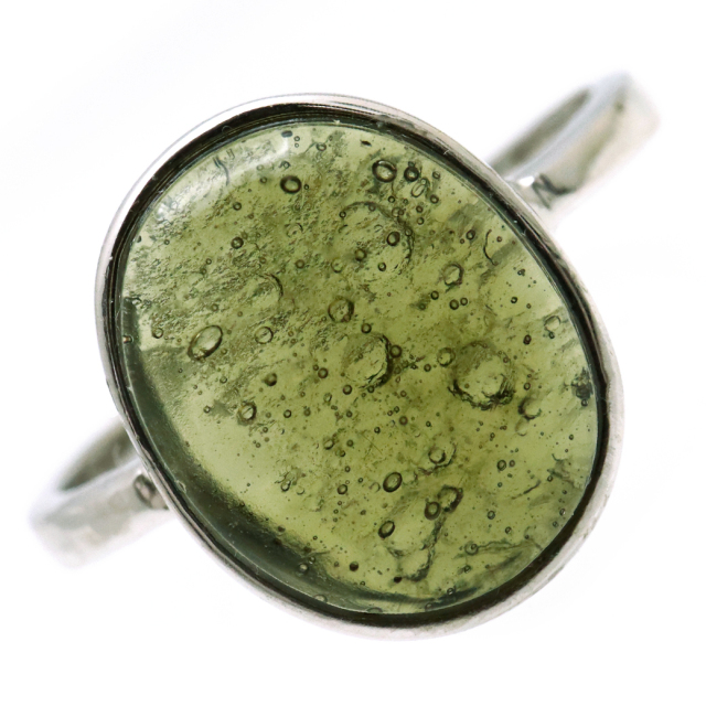 モルダバイト 指輪 リング しずく ドロップ レディース 龍紋がはっきりと見える 1点物 宇宙 ガラス パワーストーン 天然石