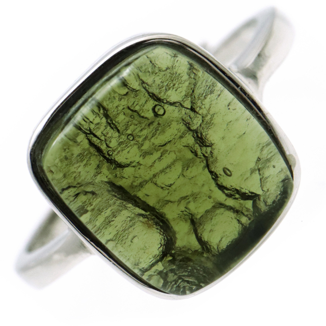 モルダバイト 指輪 リング しずく ドロップ レディース 龍紋がはっきりと見える 1点物 宇宙 ガラス パワーストーン 天然石