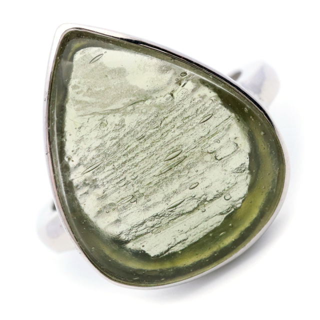 モルダバイト 指輪 リング レディース 龍紋がはっきりと見える 1点物 宇宙 ガラス パワーストーン 天然石