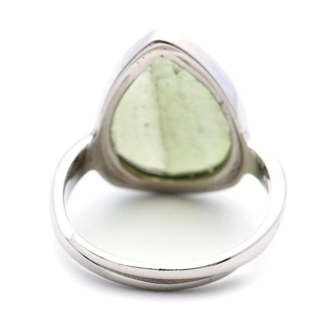 モルダバイト 指輪 リング レディース 龍紋がはっきりと見える 1点物 宇宙 ガラス パワーストーン 天然石