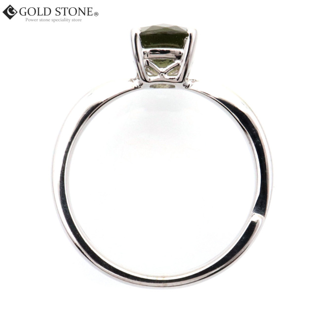 モルダバイト 指輪 リング レディース スクエア 宇宙 ガラス チェコ産