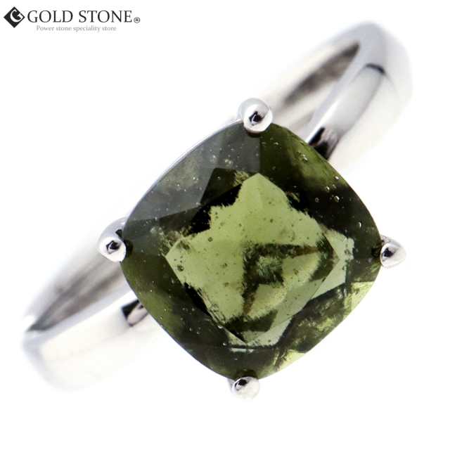 モルダバイト 指輪 リング レディース スクエア オールドマイン 宇宙 ガラス パワーストーン 天然石 贈り物 プレゼントに