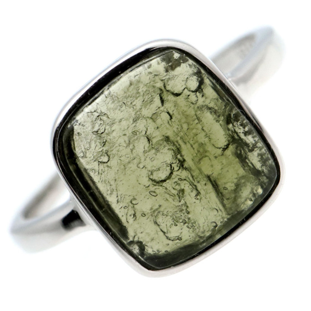 モルダバイト 指輪 リング レディース 龍紋がはっきりと見える 1点物 宇宙 ガラス パワーストーン 天然石