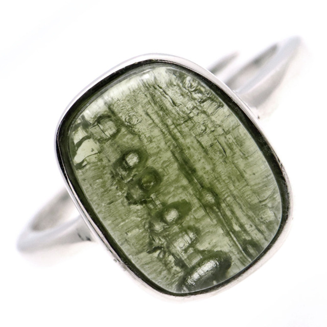 モルダバイト 指輪 リング レディース 龍紋がはっきりと見える 1点物 宇宙 ガラス パワーストーン 天然石
