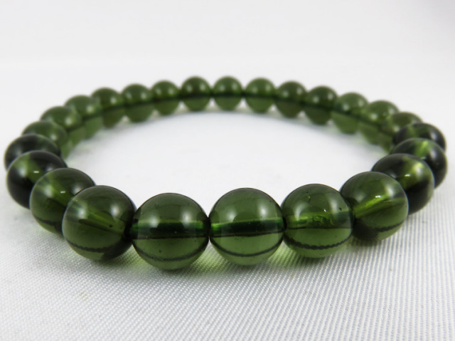 モルダバイト8mmブレスレット 鑑別書付き 正真正銘本物！