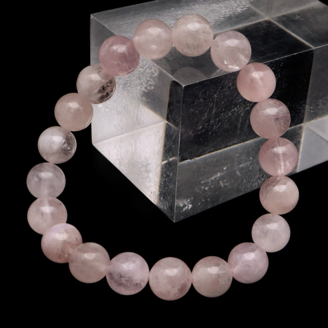 モルガナイト ブレスレット 9mm ピンク アクアマリン 3月 誕生石 天然石 1点物 パワーストーン morganite