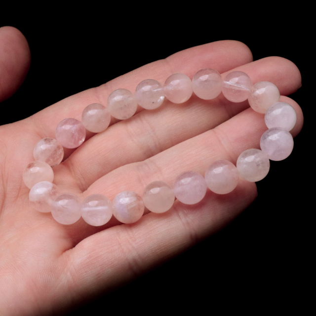 モルガナイト ブレスレット 9mm ピンク アクアマリン 3月 誕生石 天然石 1点物 パワーストーン morganite