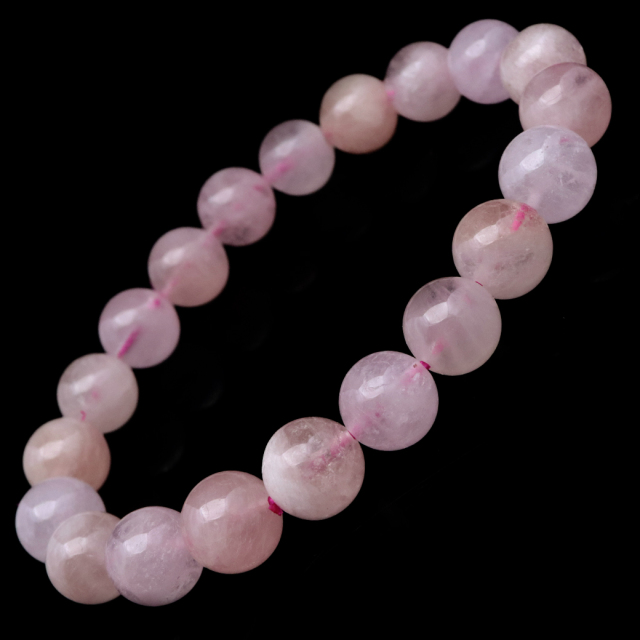 モルガナイト ブレスレット 9.5mm ピンク アクアマリン 3月 誕生石 天然石 1点物 パワーストーン morganite