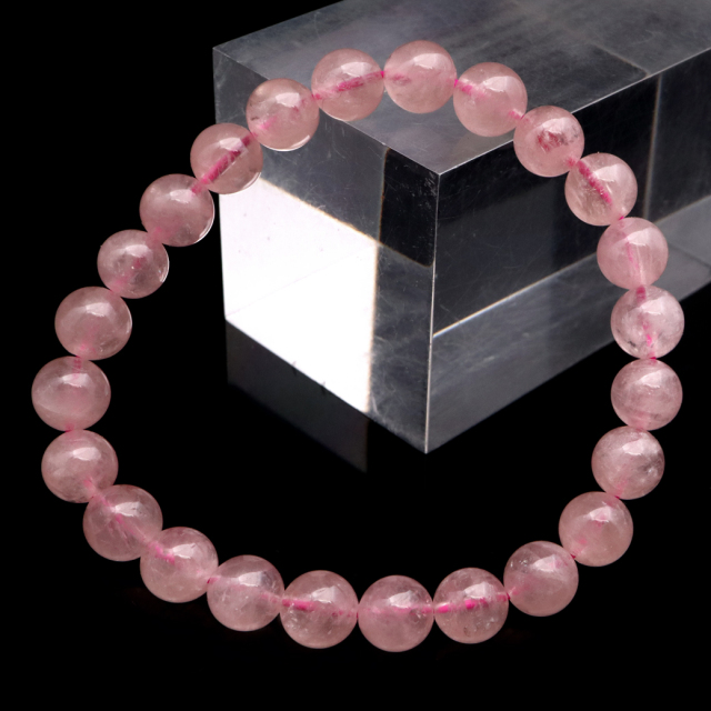 モルガナイト ブレスレット 8mm ピンク アクアマリン 3月 誕生石 天然石 1点物 パワーストーン