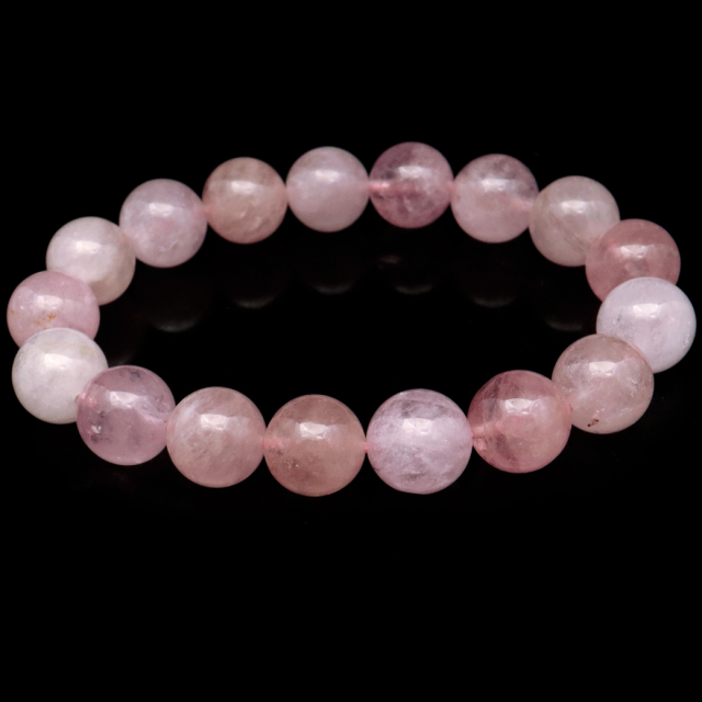 モルガナイト ブレスレット 12mm ピンク アクアマリン 3月