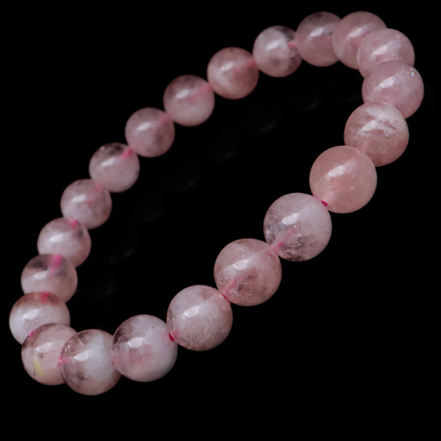 モルガナイト ブレスレット 9mm ピンク アクアマリン 3月 誕生石 天然石 1点物 パワーストーン morganite