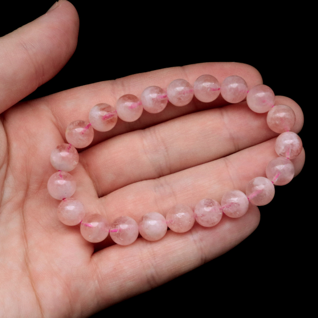 モルガナイト ブレスレット 9mm ピンク アクアマリン 3月 誕生石 天然石 1点物 パワーストーン morganite