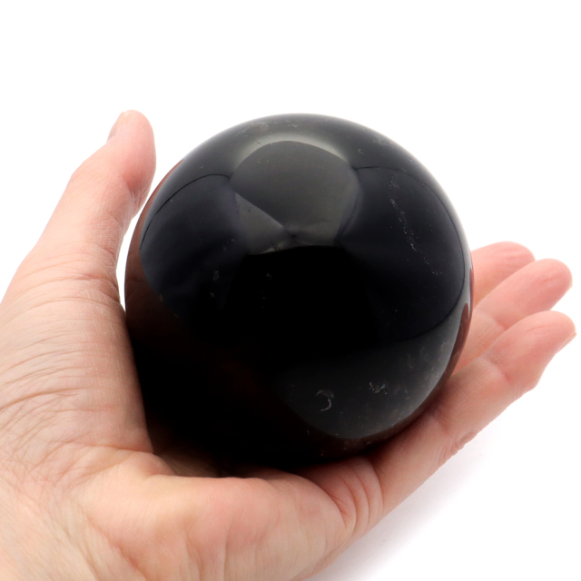 モリオン 黒水晶 丸玉 木製台座付き 山東省産 天然石 パワーストーン 1点もの 置き物 インテリア 置物 開運 原石